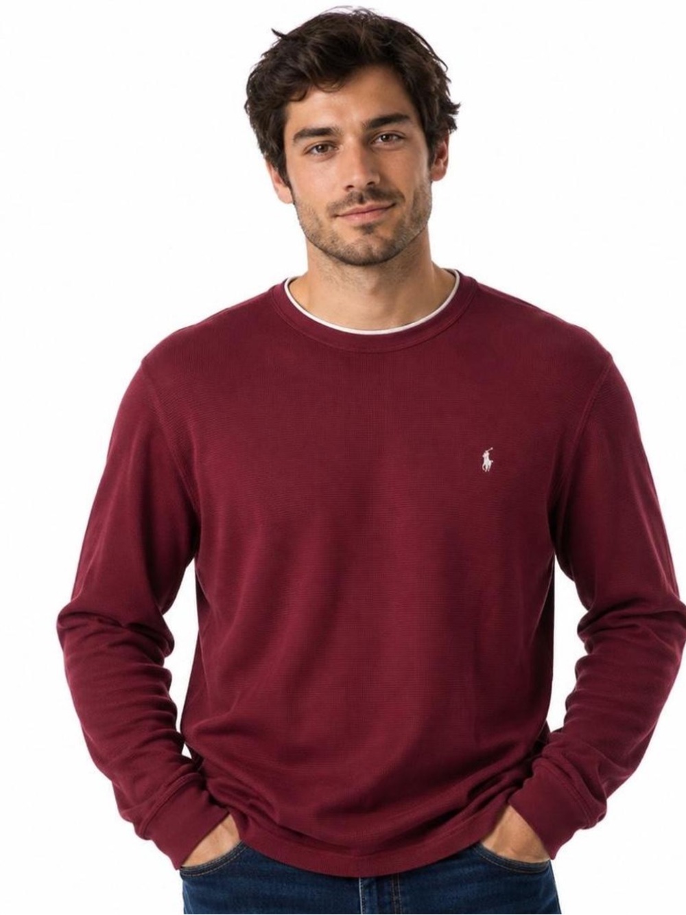 Polo by Ralph Lauren Burgundy Crewneck long sleeve